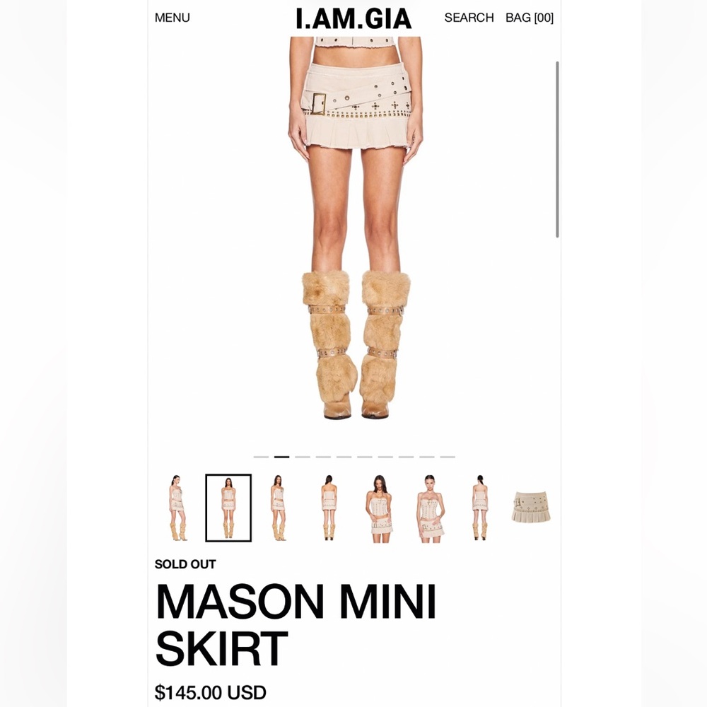 I am Gia Mason Mini Skirt Biege